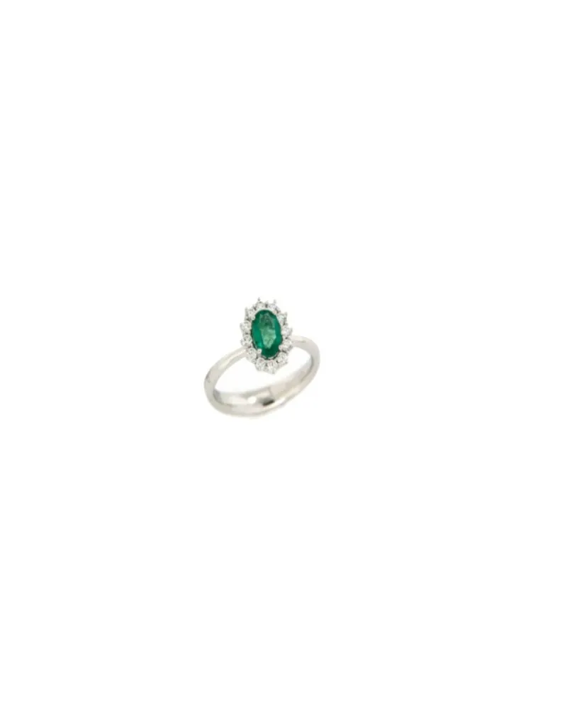 Bague Recarlo en or blanc, diamants et émeraude