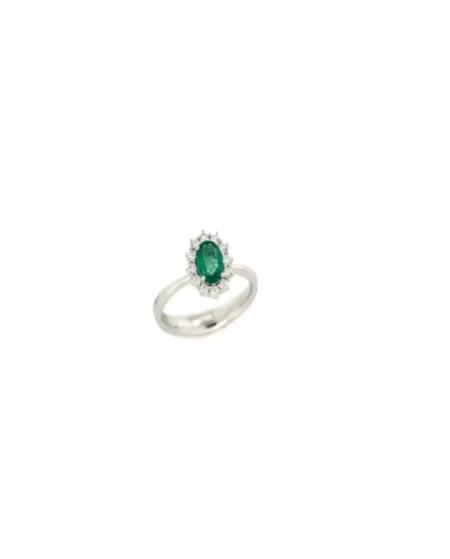 Bague Recarlo en or blanc, diamants et émeraude