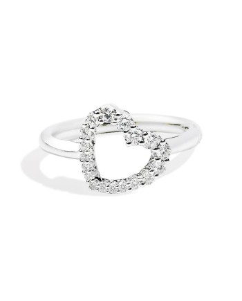 Recarlo White Gold Ring with Diamond Heart