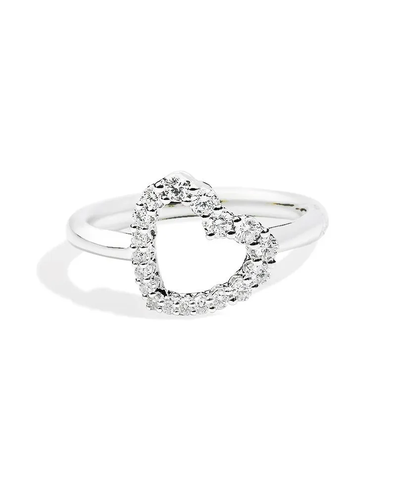 Anello Recarlo in Oro Bianco con Cuore di Diamanti