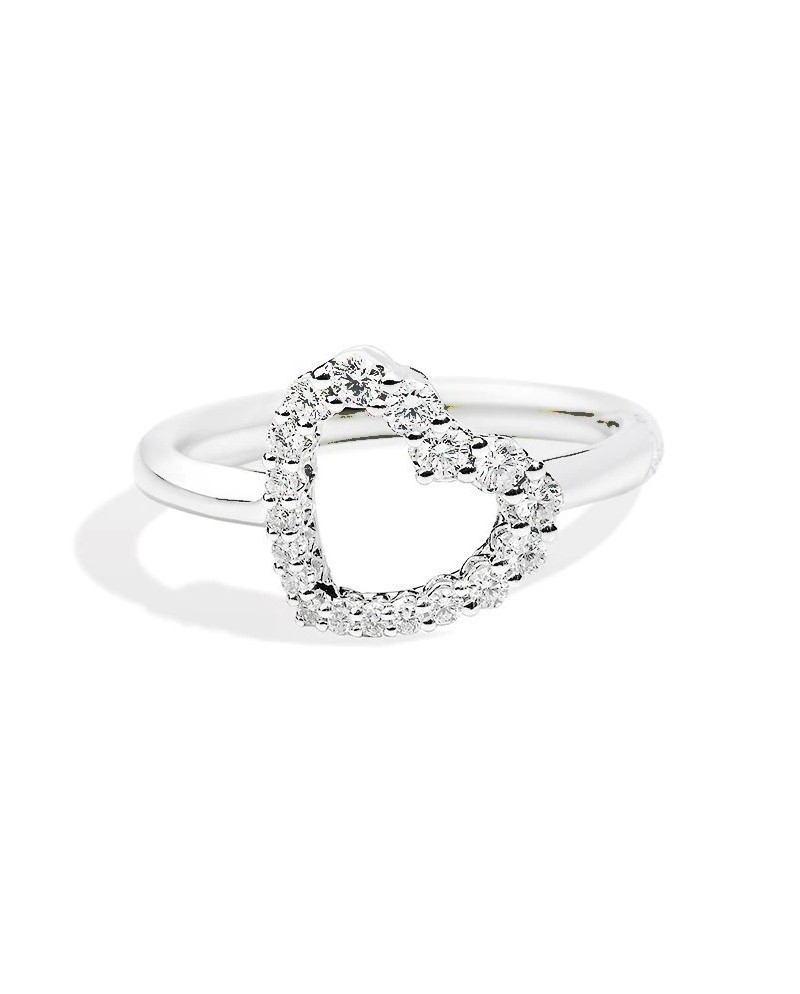 Recarlo White Gold Ring with Diamond Heart