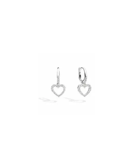 Orecchini Recarlo in Oro Bianco con Cuori di Diamanti