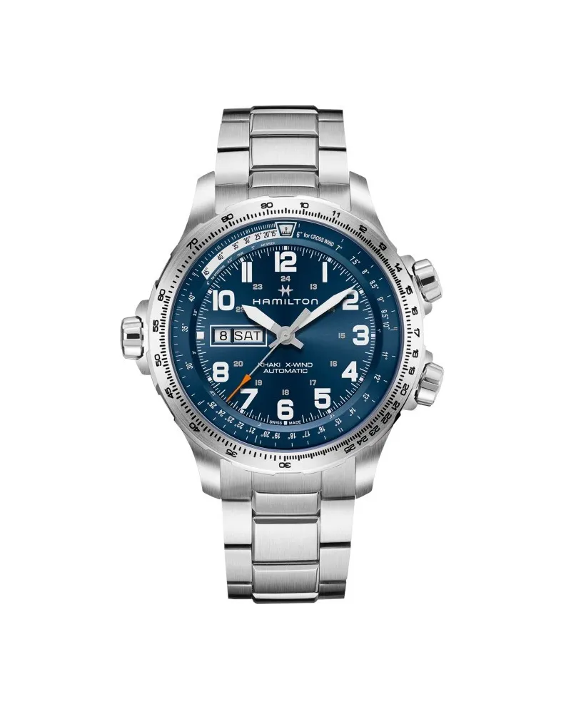 Orologio Hamilton Khaki Aviation X-Wind Day Date con Cinturino in Acciaio |  Gioielleria Casella | Orologi automatici