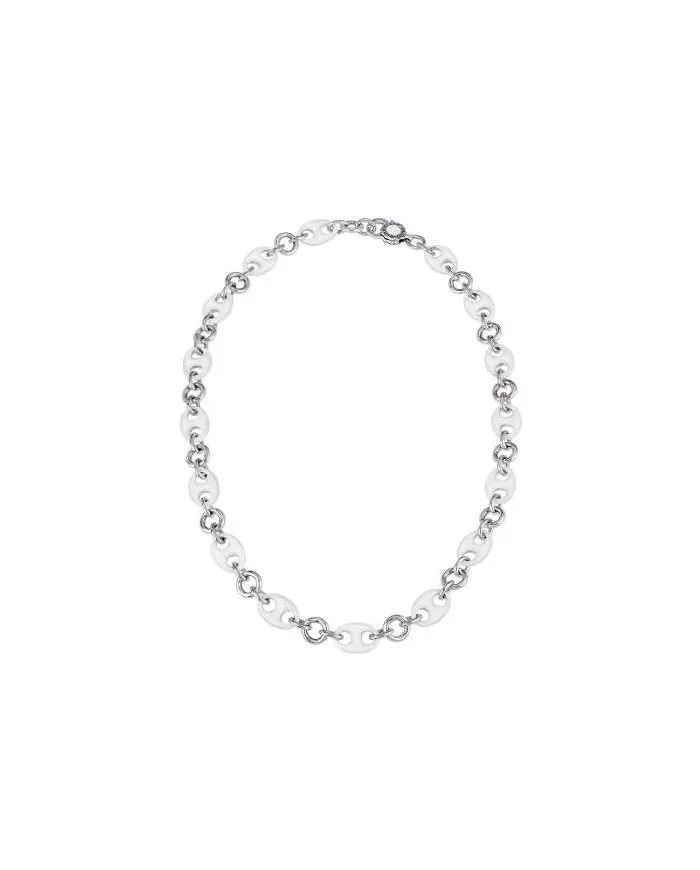 Collana Chantecler Capriness in Argento e Smalto Bianco Maglia Marina