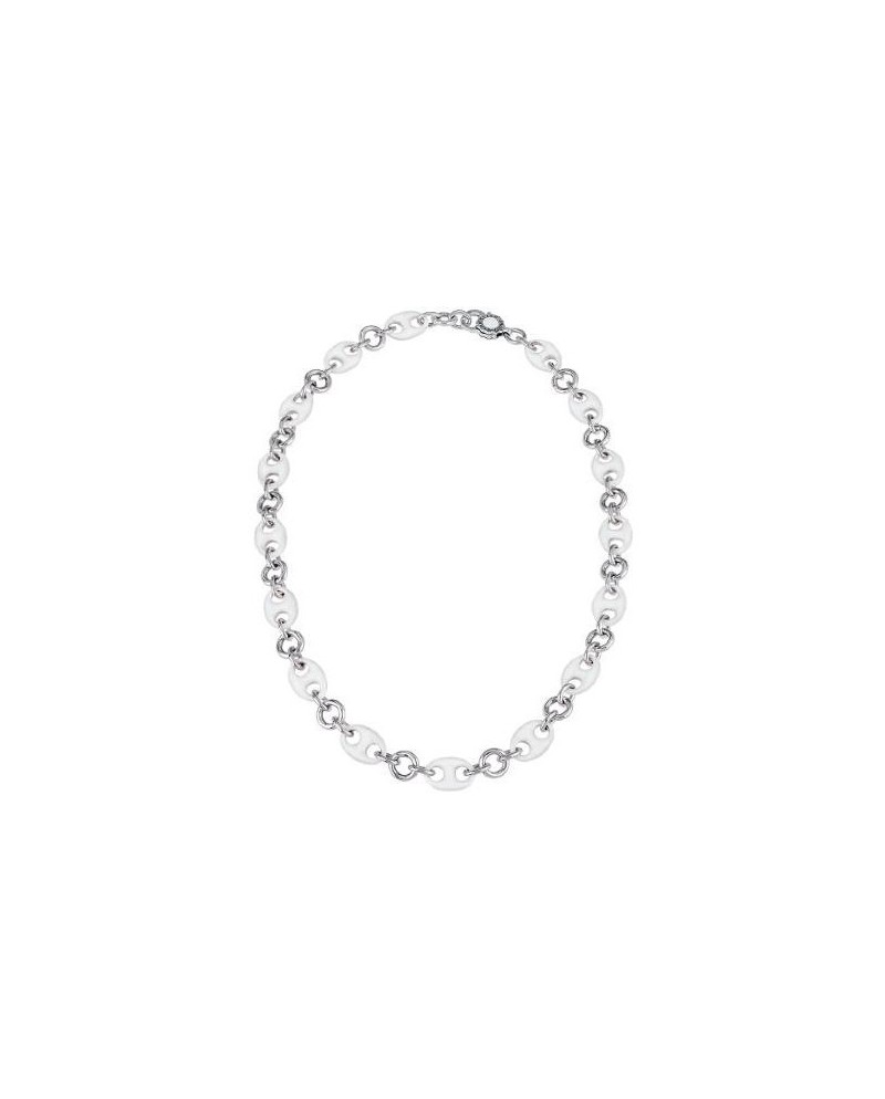 Collier Chantecler Capriness en argent et émail blanc avec maille marine