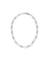 Chantecler Capriness Necklace in Silver and White Enamel with Navy Mesh