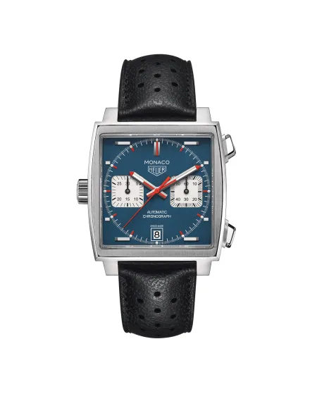 Montre homme Tag Heuer Monaco Heritage en acier avec cadran bleu