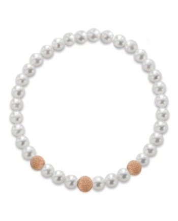 Bracciale Elastico Coscia Le Lune Classic con Perle e Tre Elementi in Oro Rosa
