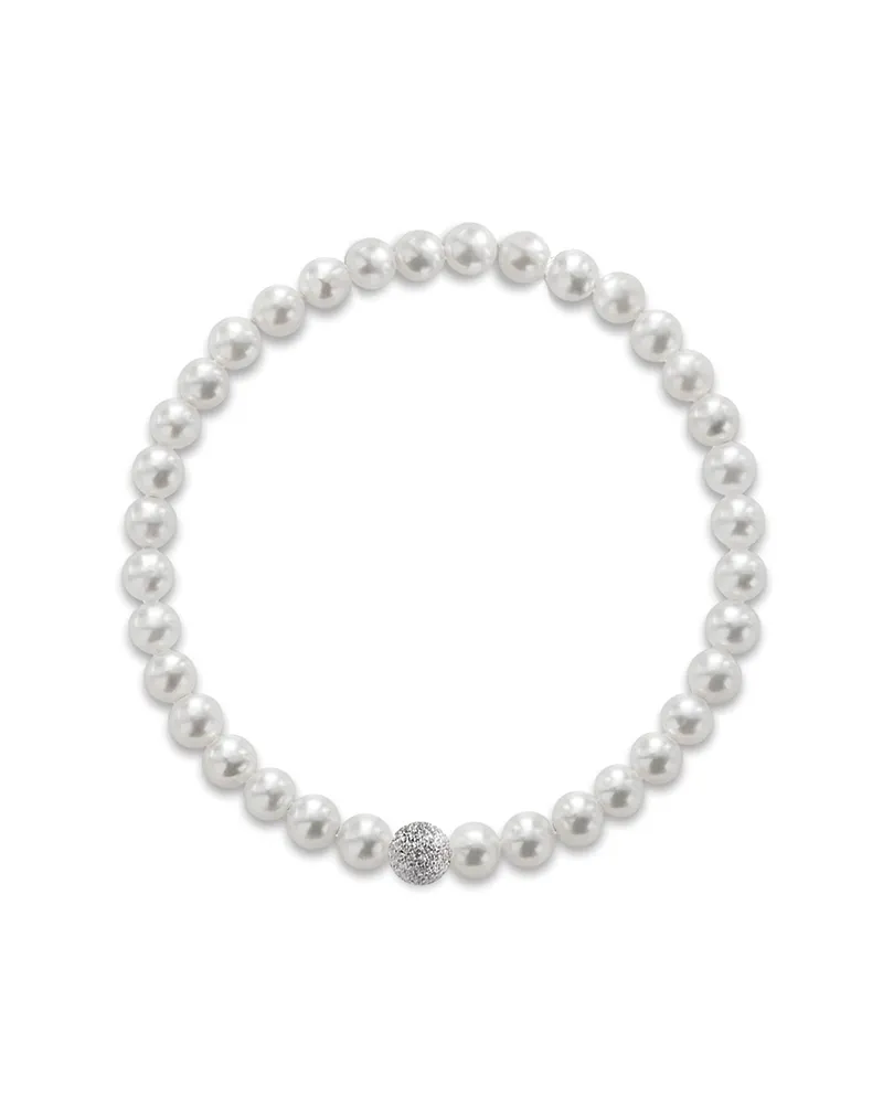 Bracciale Elastico Coscia Le Lune Classic con Perle e Elemento in Oro Bianco