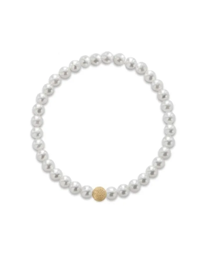 Bracciale Elastico Coscia Le Lune Classic con Perle e Elemento in Oro Giallo