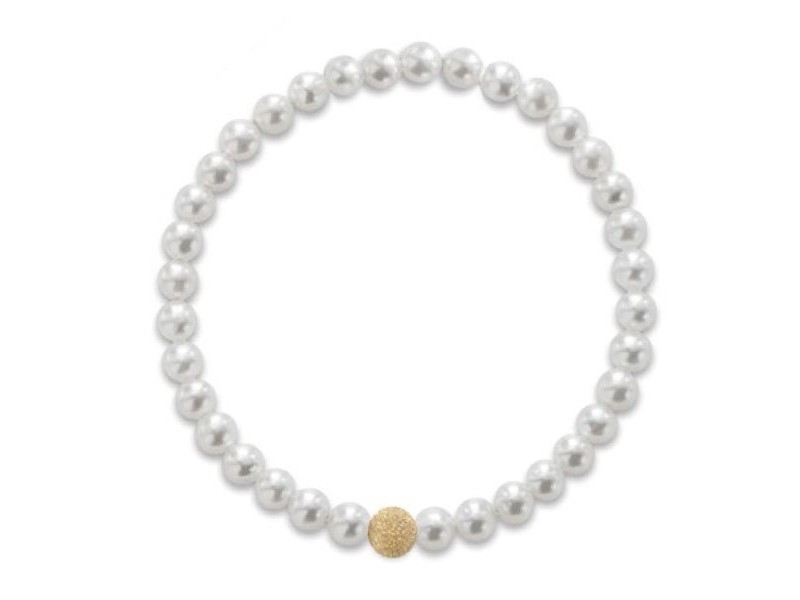 Bracciale Elastico Coscia Le Lune Classic con Perle e Elemento in Oro Giallo