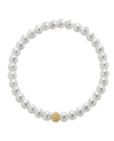 Bracciale Elastico Coscia Le Lune Classic con Perle e Elemento in Oro Giallo