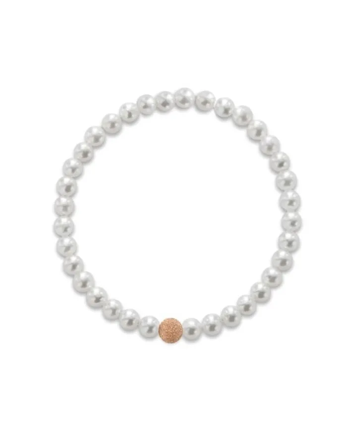 Bracciale Elastico Coscia Le Lune Classic con Perle e Elemento in Oro Rosa