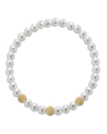 Bracciale Elastico Coscia Le Lune Classic con Perle e Tre Elementi Oro Giallo