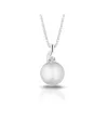 Pendente Perla Coscia Le Lune con Catena in Oro Bianco e Diamante