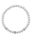 Bracciale Elastico Coscia Le Lune Classic con Perle e Tre Elementi in Oro Bianco