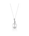 Pendente Perla Coscia Le Lune con Catena in Oro Bianco e Diamanti