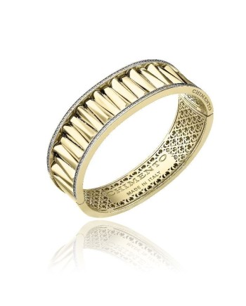 Bracciale Chimento Cuff Bamboo Sipario in Oro Giallo con Diamanti Bianchi