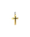 Croix pour homme Zancan en or jaune avec diamants noirs