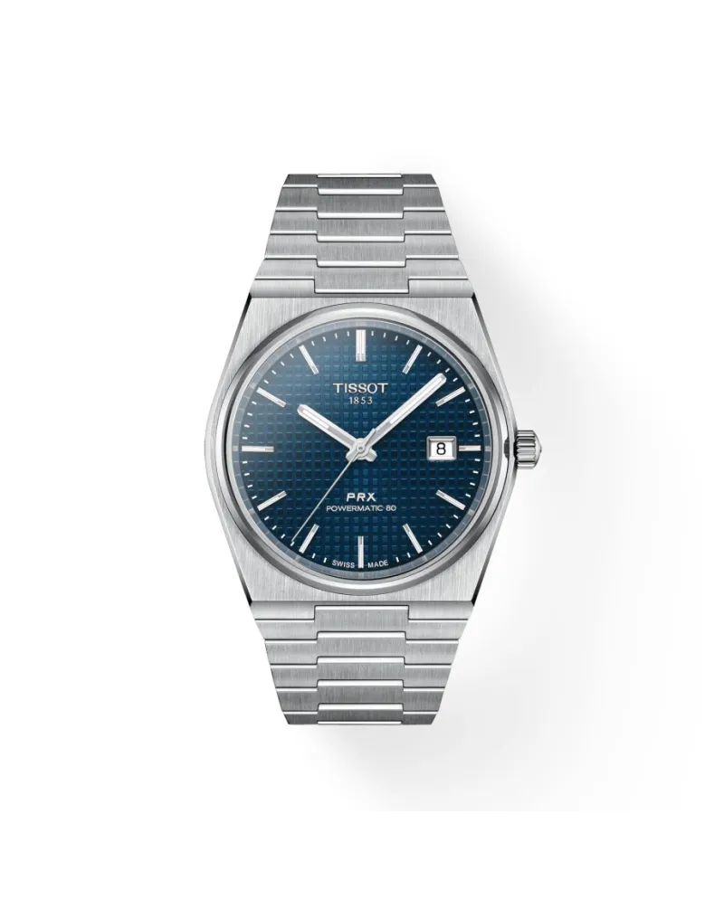 Tissot PRX Powermatic 80 watch with Blue Dial and Steel Bracelet