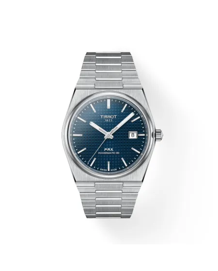Tissot PRX Powermatic 80 watch with Blue Dial and Steel Bracelet