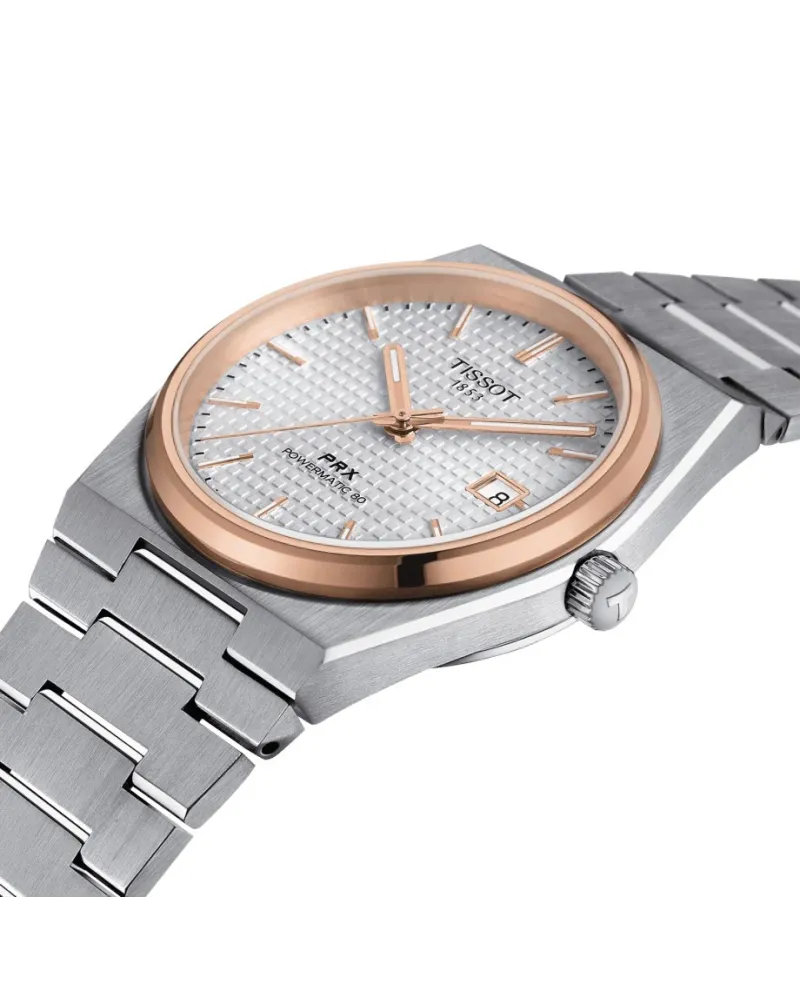 Orologio Tissot PRX Powermatic 80 Pvd con Quadrante Argento e Bracciale in  Acciaio | Gioielleria Casella | Orologi automatici