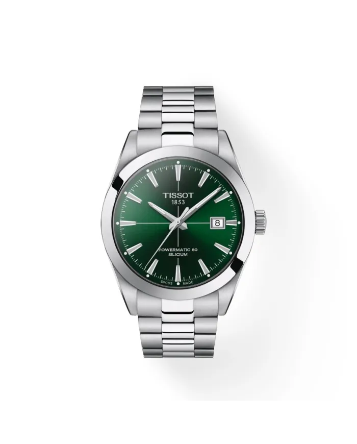Orologio Tissot Gentleman Powermatic 80 Silicium con Quadrante Verde e Cinturino in Acciaio