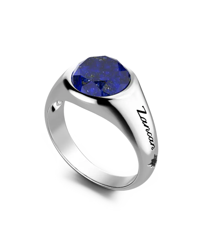 Zancan Basic Men's Ring in Silver with Blue Lapis