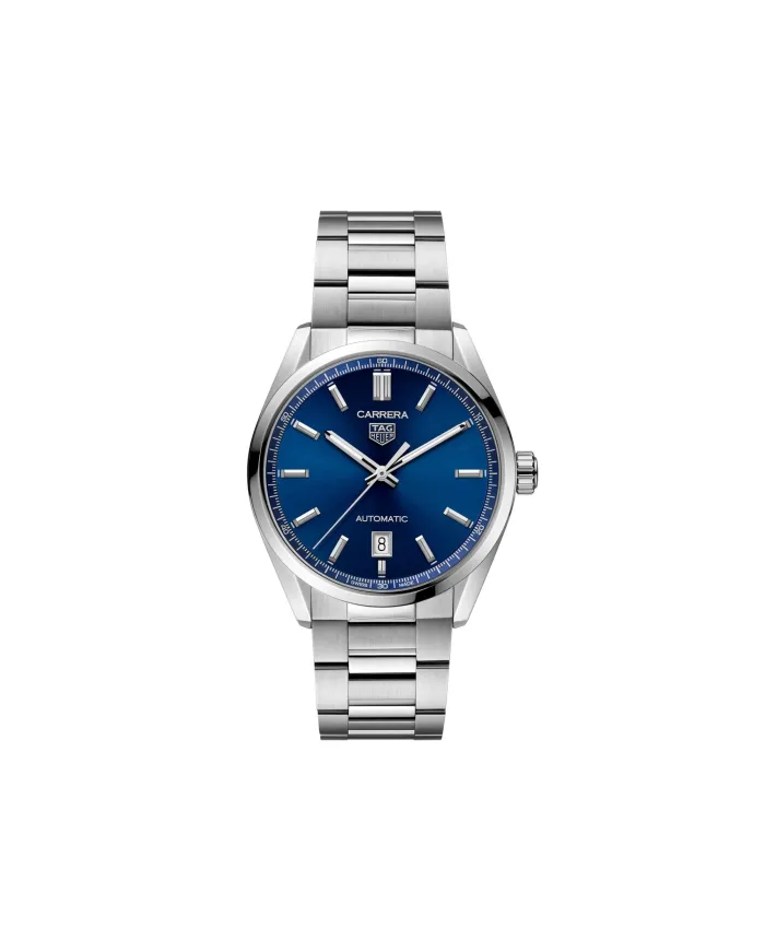 Orologio Tag Heuer Carrera con Quadrante Blu e Cinturino in Acciaio