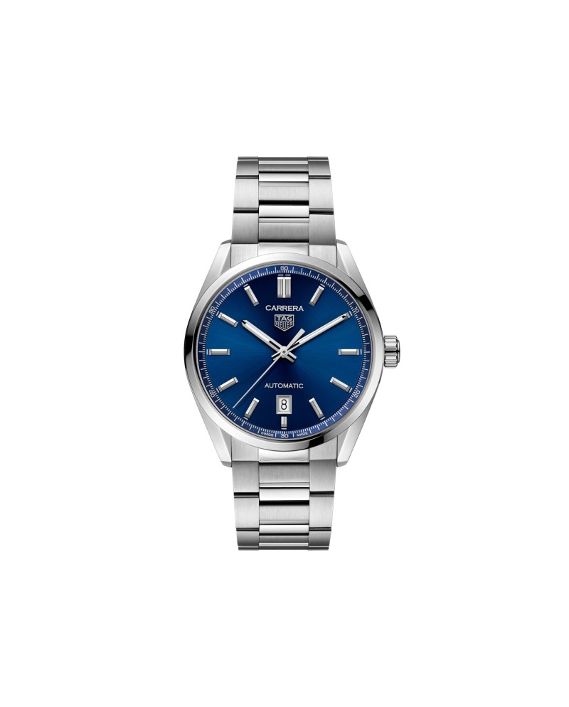 Orologio Tag Heuer Carrera con Quadrante Blu e Cinturino in Acciaio