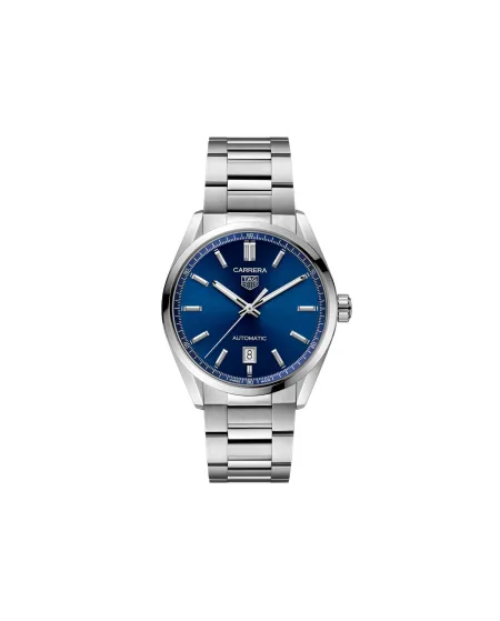 Orologio Tag Heuer Carrera con Quadrante Blu e Cinturino in Acciaio