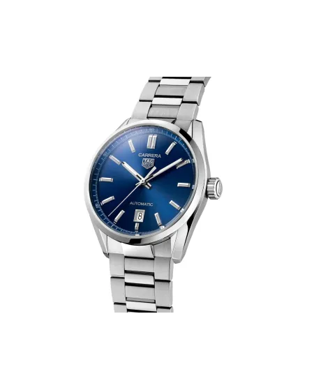 Orologio Tag Heuer Carrera con Quadrante Blu e Cinturino in Acciaio