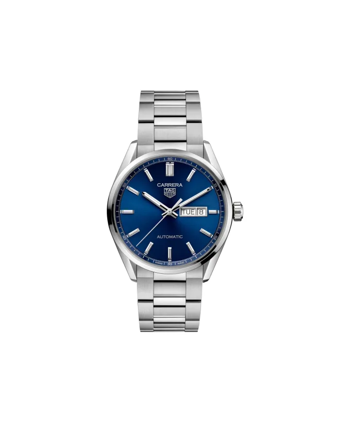Orologio Tag Heuer Carrera con Quadrante Blu e Cinturino in Acciaio