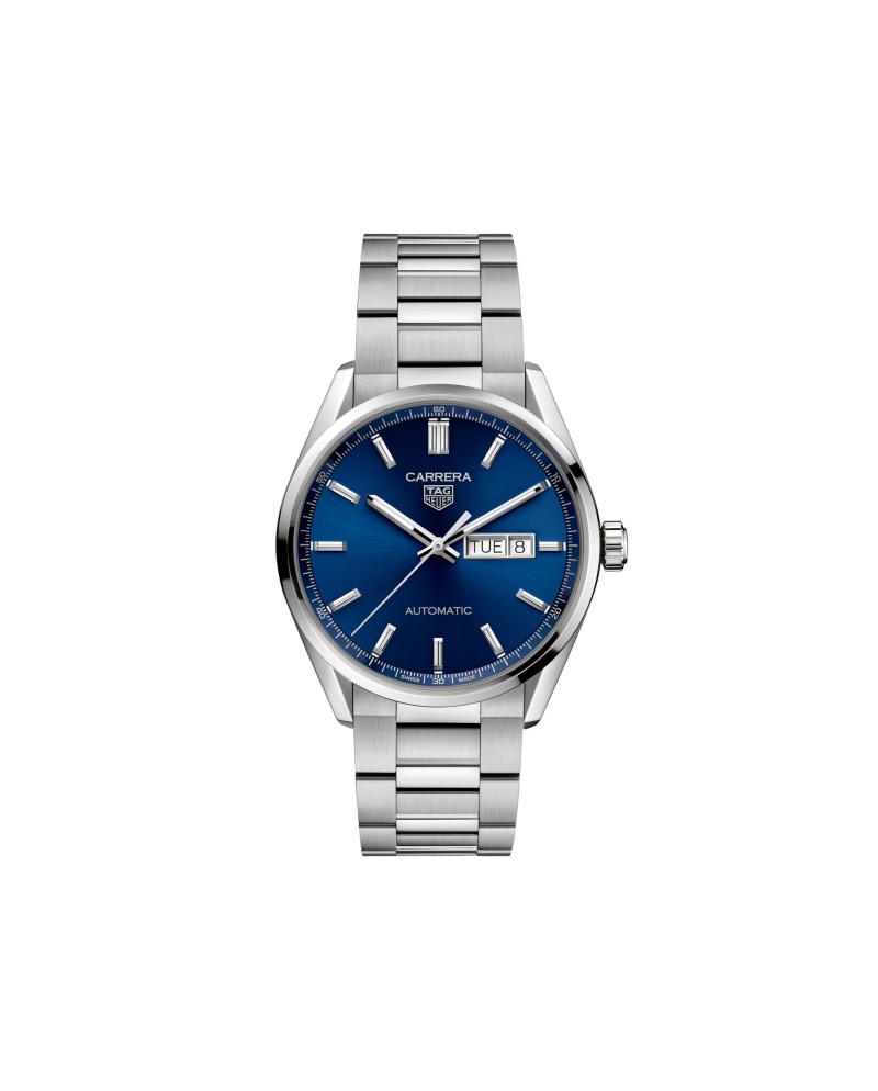 Orologio Tag Heuer Carrera con Quadrante Blu e Cinturino in Acciaio