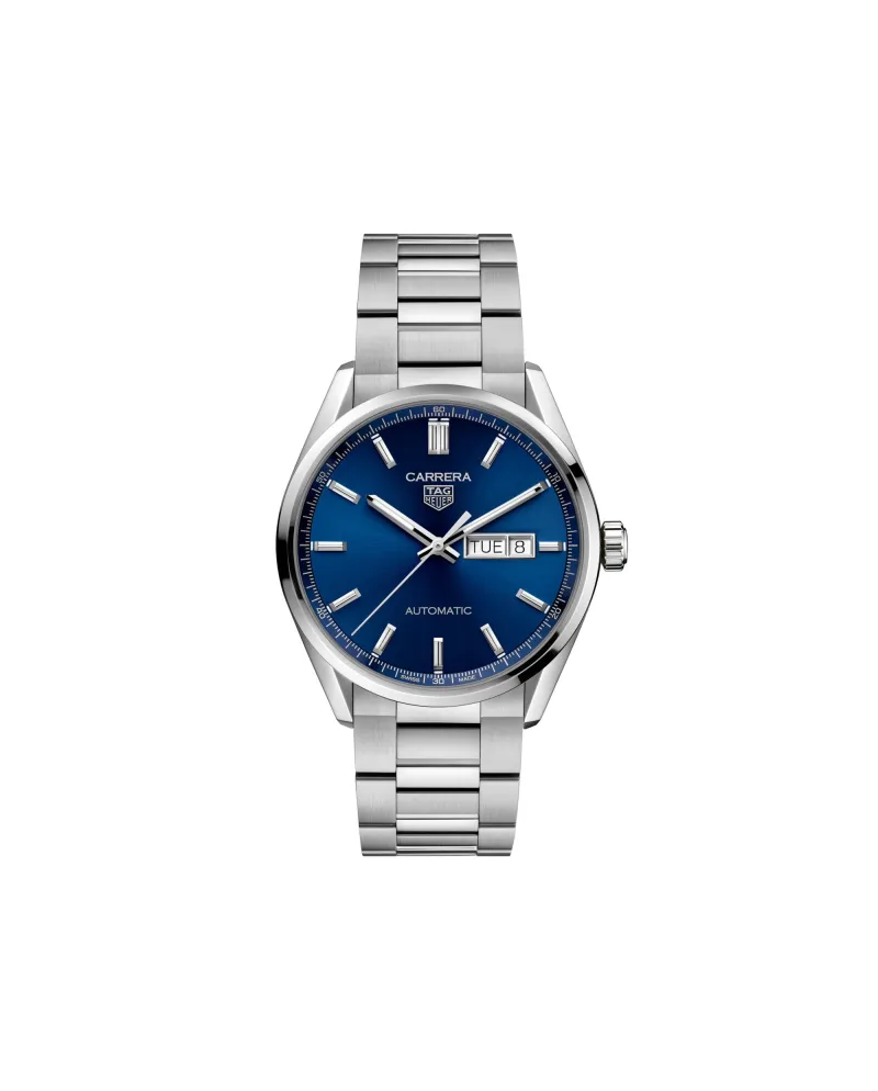 Orologio Tag Heuer Carrera con Quadrante Blu e Cinturino in Acciaio