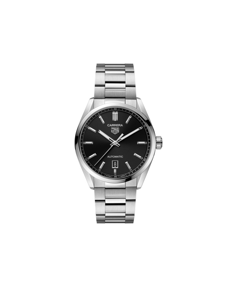 Orologio Tag Heuer Carrera con Quadrante Nero e Cinturino in Acciaio