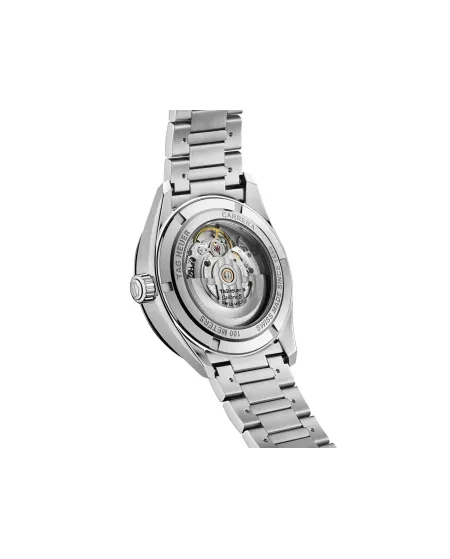 Orologio Tag Heuer Carrera con Quadrante Nero e Cinturino in Acciaio