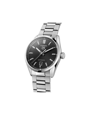 Orologio Tag Heuer Carrera con Quadrante Nero e Cinturino in Acciaio