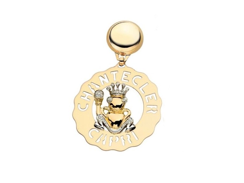 Mono Orecchino Chantecler Logo Grande Principe Ranocchio in Oro Giallo e Diamanti