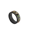Anello Gucci Icon in Corindone Nero e Oro con Pietre