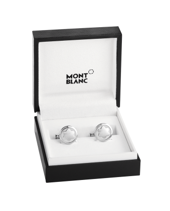 Boutons de manchette Montblanc Star pour homme avec emblème Montblanc en acier 116660