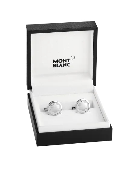 Montblanc Star men's cufflinks with Montblanc emblem in steel 116660