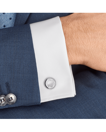 Montblanc Star men's cufflinks with Montblanc emblem in steel 116660