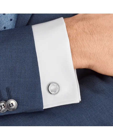 Montblanc Star men's cufflinks with Montblanc emblem in steel 116660