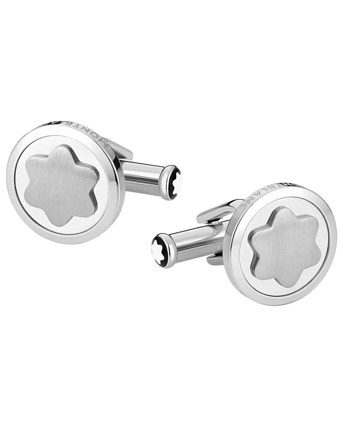 Montblanc Star men's cufflinks with Montblanc emblem in steel 116660