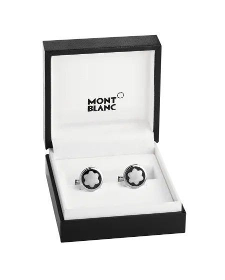 Boutons de manchette Montblanc Star pour homme avec insert en onyx noir 116661
