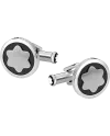 Boutons de manchette Montblanc Star pour homme avec insert en onyx noir 116661