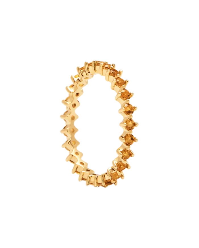 PDPAOLA Ring in Gold-Plated Silver with Zircons