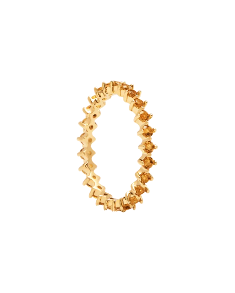 PDPAOLA Ring in Gold-Plated Silver with Zircons