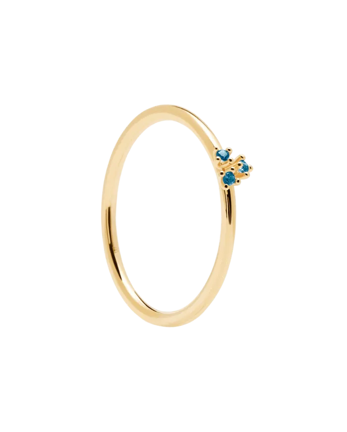 PDPAOLA Ring in Gold-Plated Silver with Zircons